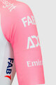 PISSEI Koszulka kolarska z krótkim rękawem - UAE TEAM EMIRATES REPLICA GIRO D'ITALIA 2024 - biały/różowy