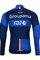 BONAVELO Zimowa koszulka kolarska z długim rękawem - FDJ 2024 WINTER - niebieski/czarny