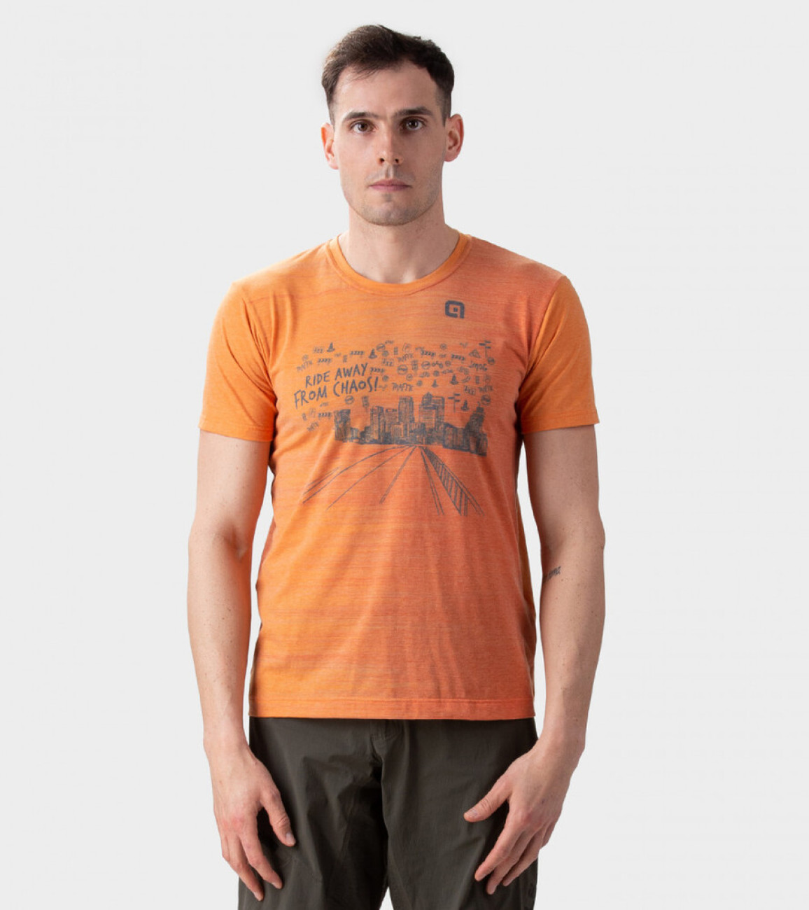 ALÉ Koszulka Kolarska Z Krótkim Rękawem - OFF ROAD - GRAVEL AWAY - Pomarańczowy