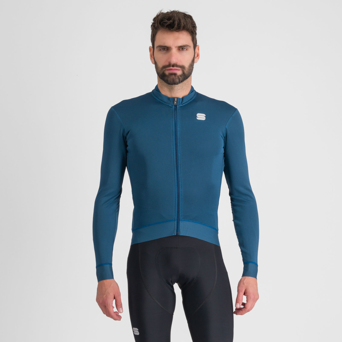 SPORTFUL Zimowa Koszulka Kolarska Z Długim Rękawem - MONOCROM THERMAL - Niebieski