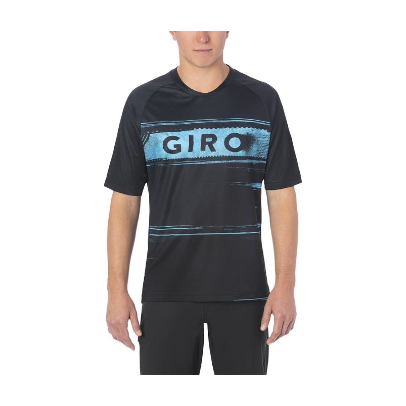 GIRO Koszulka Kolarska Z Krótkim Rękawem - ROUST - Czarny/jasnoniebieski