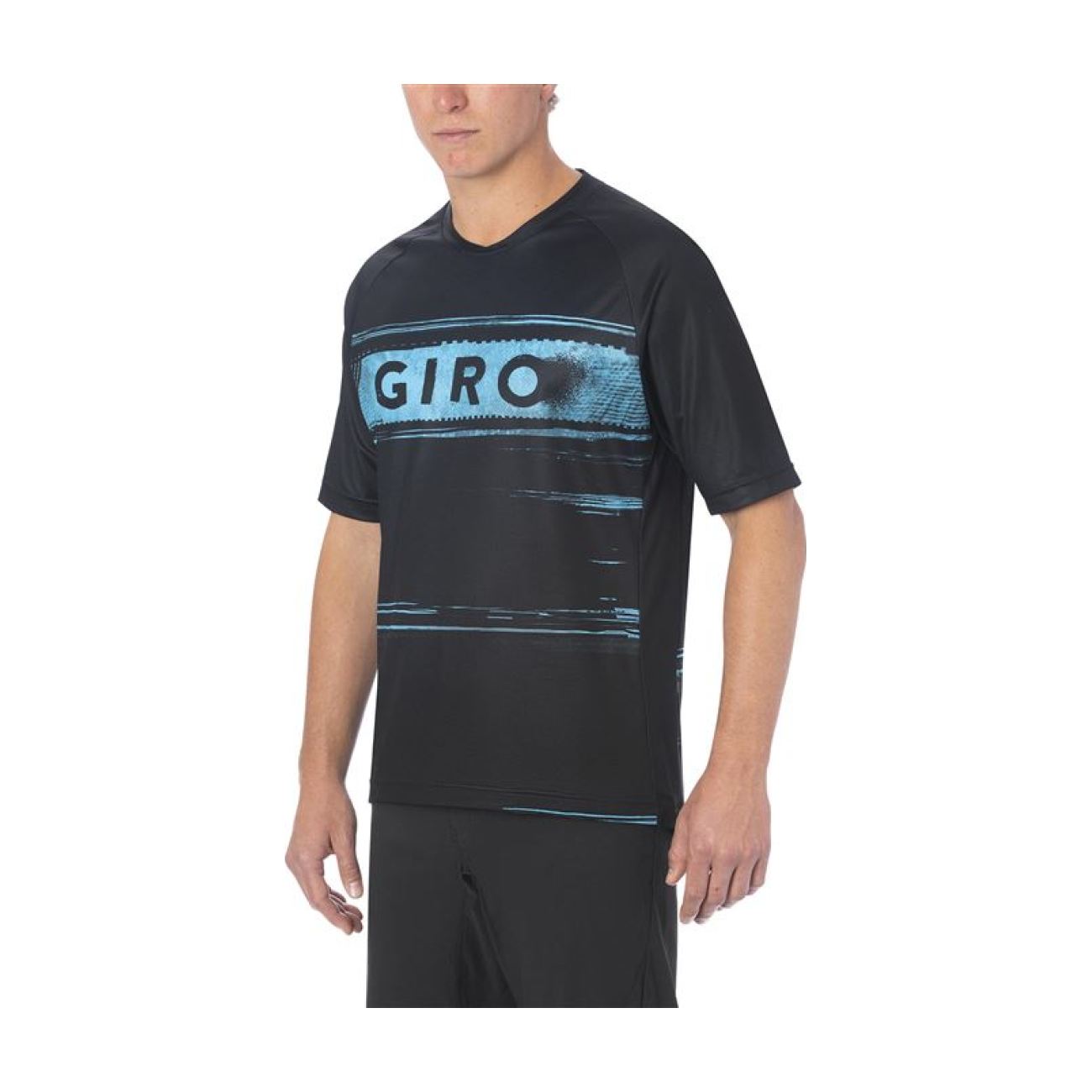 GIRO Koszulka Kolarska Z Krótkim Rękawem - ROUST - Czarny/jasnoniebieski