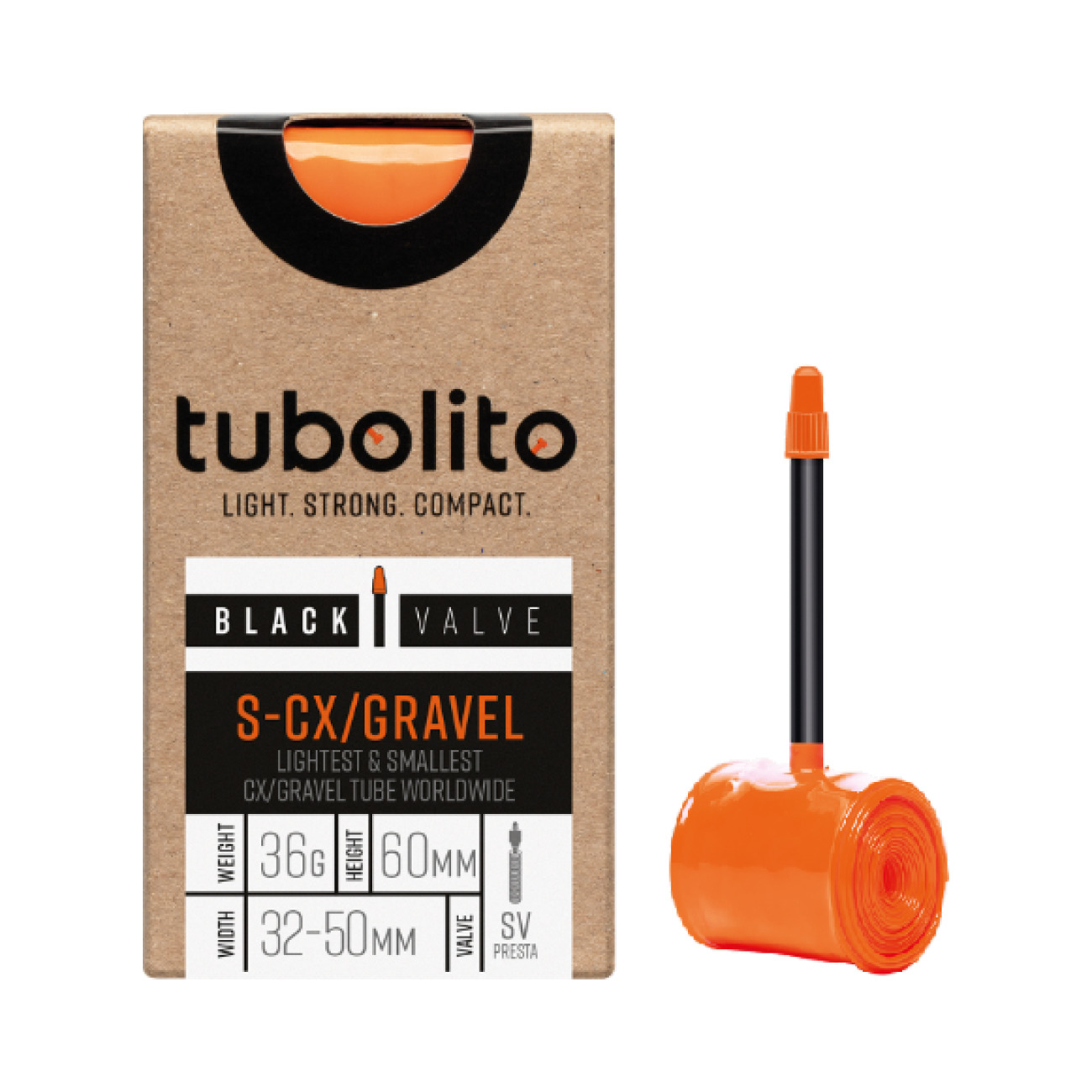 TUBOLITO Dętka - S-TUBO CX/GRAVEL BLACK - SV42 - Pomarańczowy