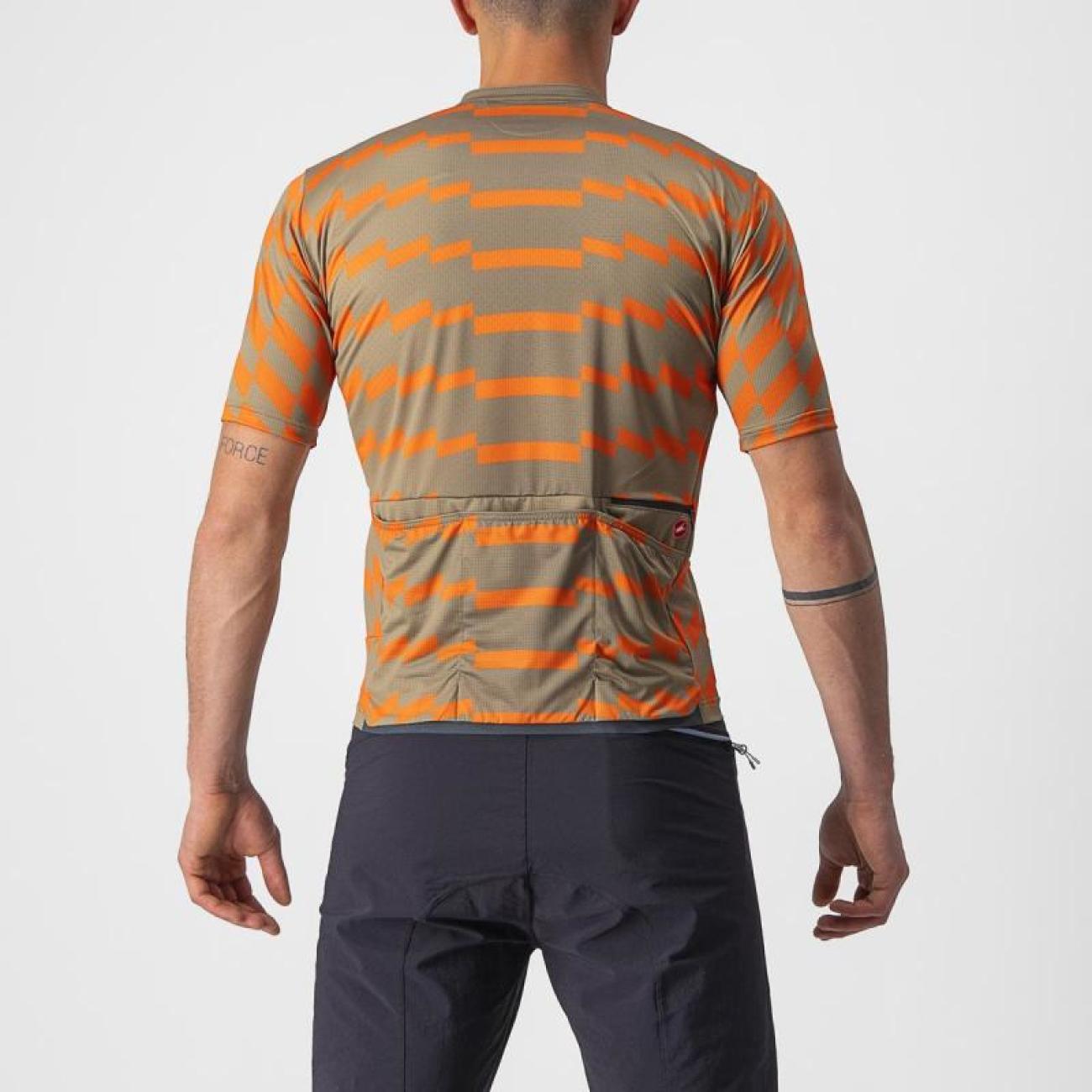 CASTELLI Koszulka Kolarska Z Krótkim Rękawem - UNLIMITED STERRATO - Zielony/pomarańczowy