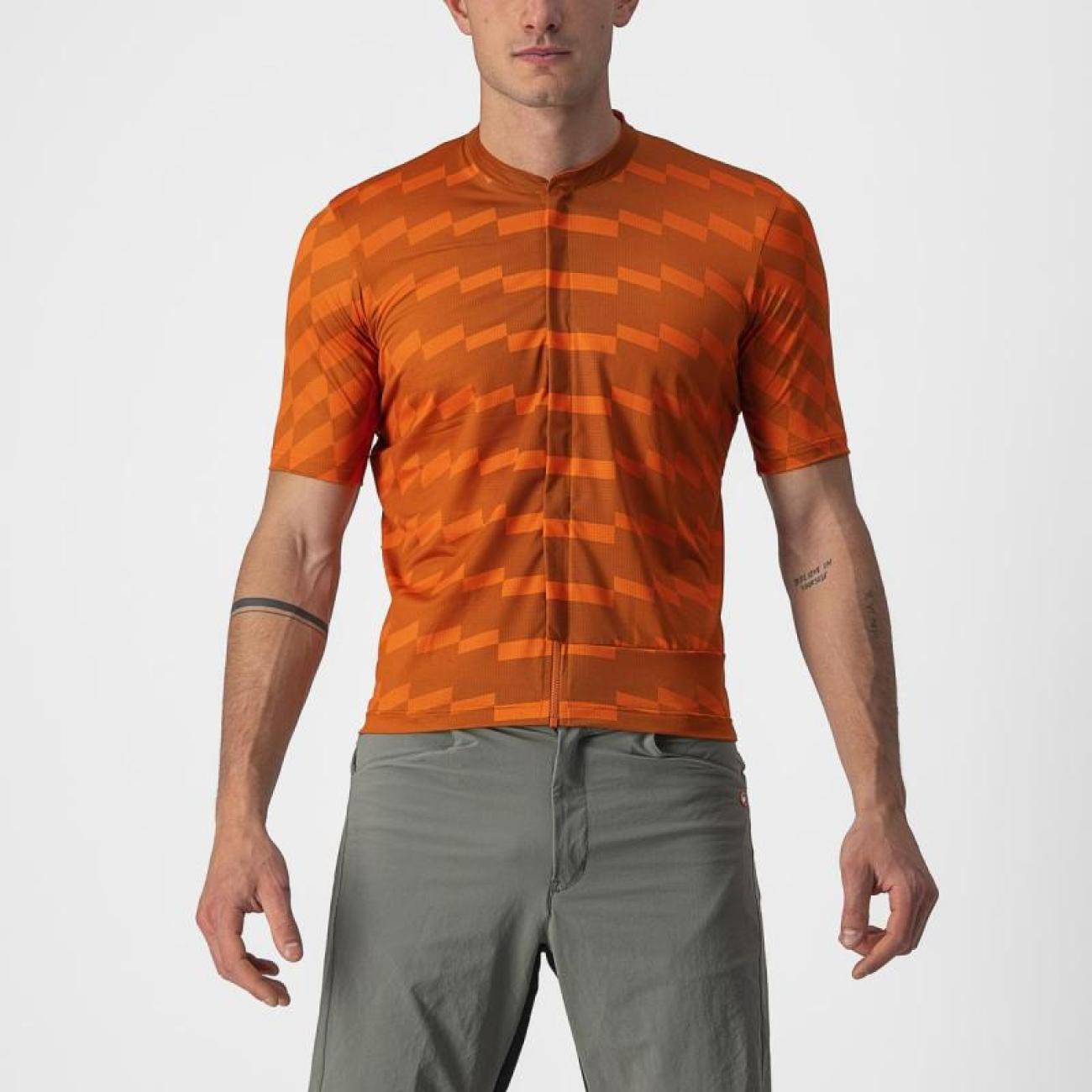 CASTELLI Koszulka Kolarska Z Krótkim Rękawem - UNLIMITED STERRATO - Pomarańczowy