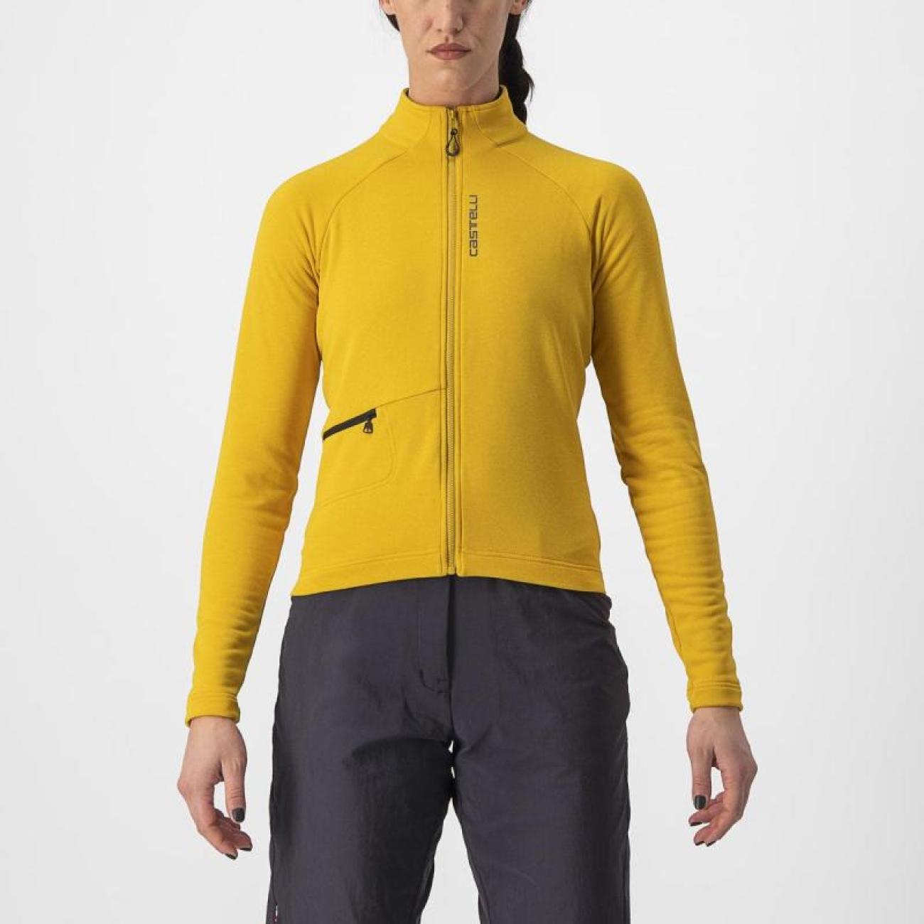 CASTELLI Zimowa Koszulka Kolarska Z Długim Rękawem - UNLIMITED TRAIL W - żółty