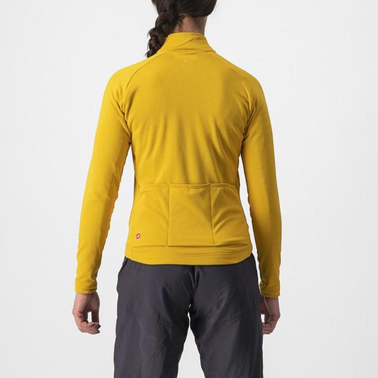 CASTELLI Zimowa Koszulka Kolarska Z Długim Rękawem - UNLIMITED TRAIL W - żółty