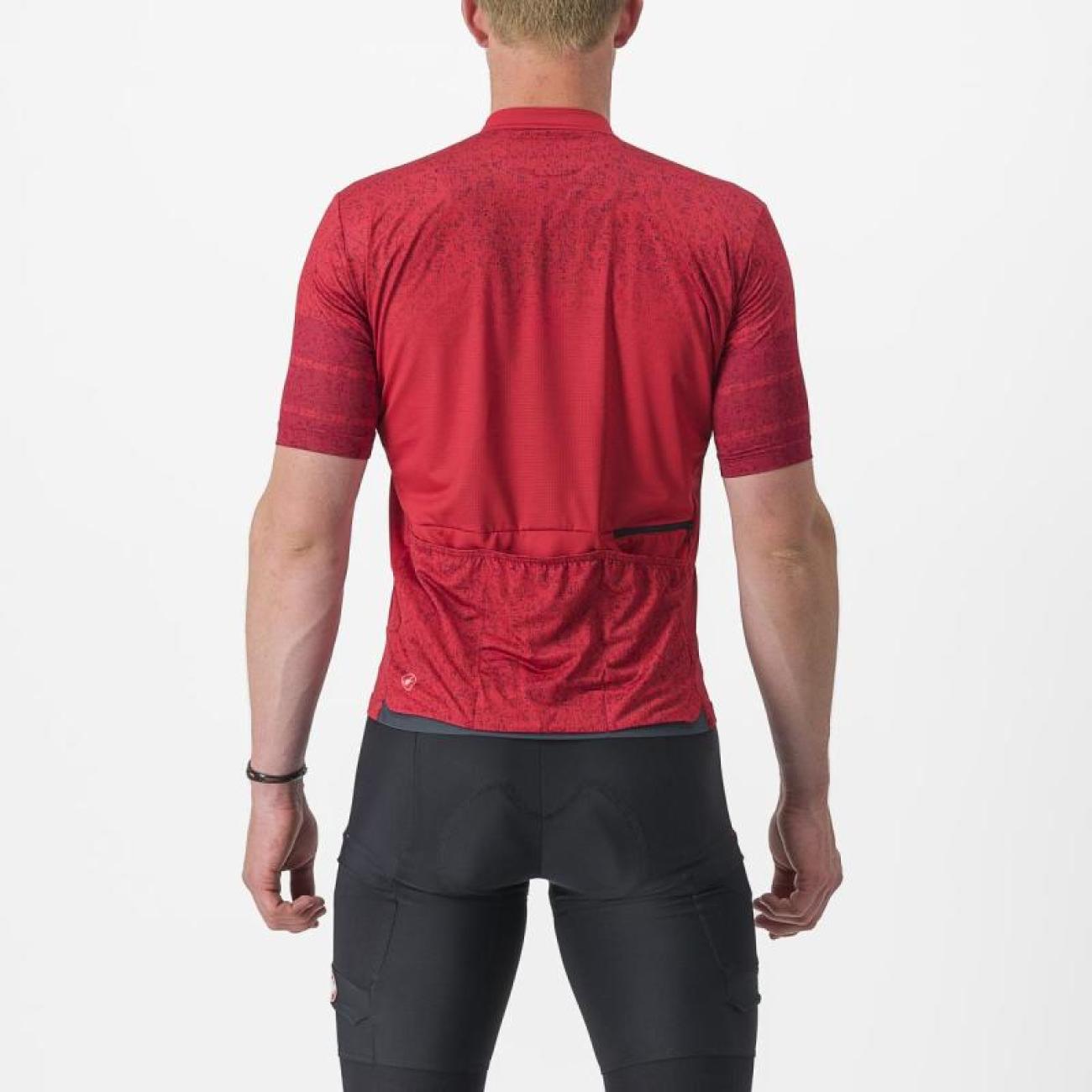 CASTELLI Koszulka Kolarska Z Krótkim Rękawem - UNLIMITED TERRA - Czerwony