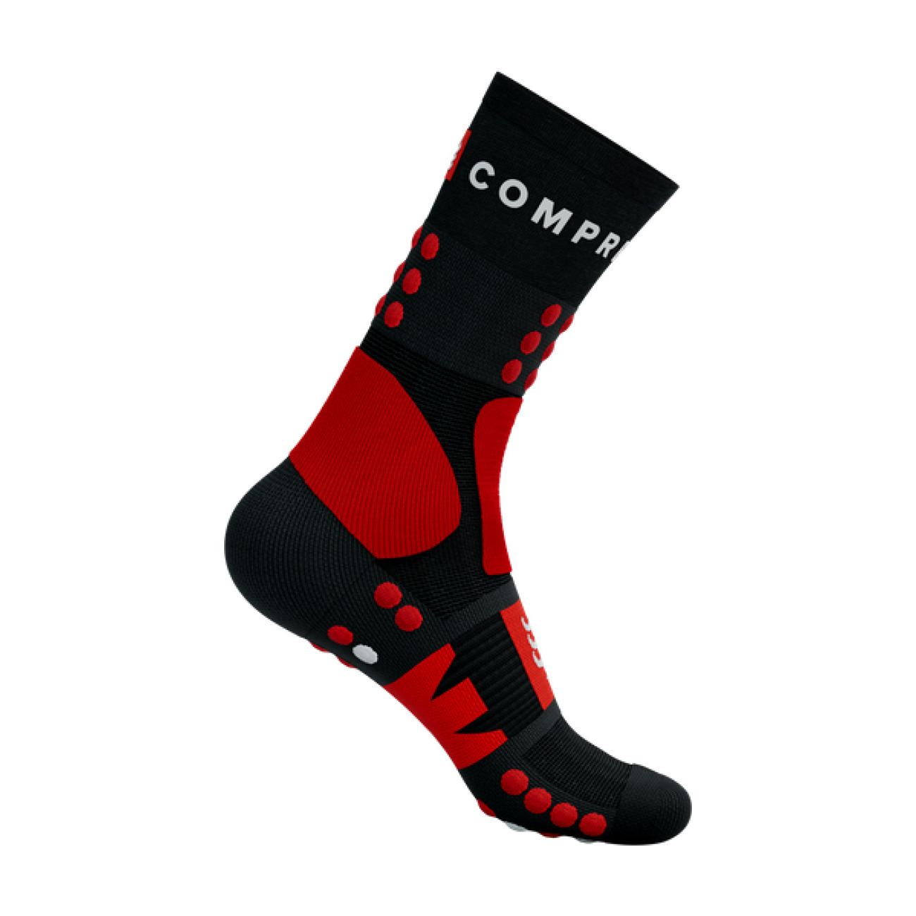 COMPRESSPORT Kolarskie Klasyczne Skarpetki - HIKING - Czerwony/czarny