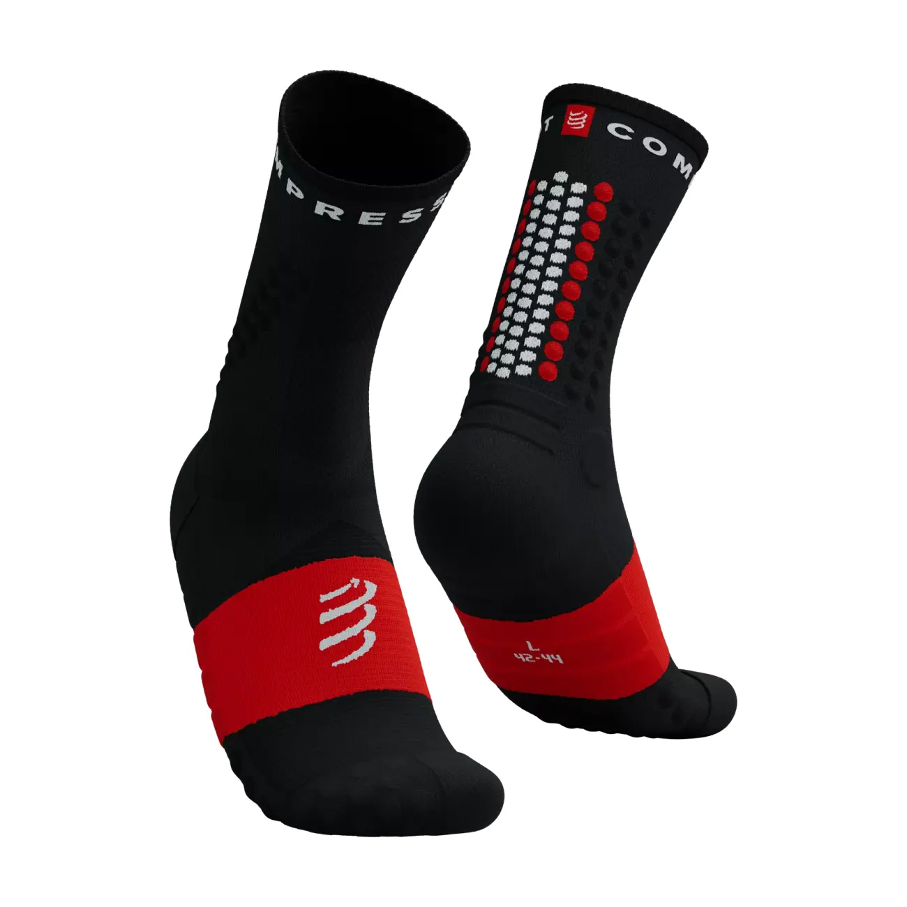 COMPRESSPORT Kolarskie Klasyczne Skarpetki - ULTRA TRAIL V2.0  - Czarny/czerwony