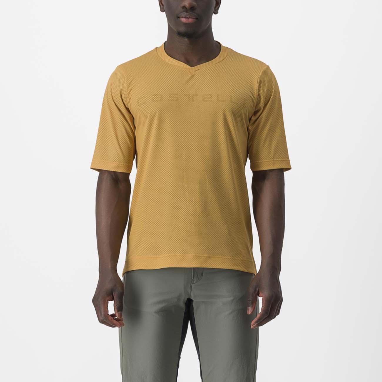 CASTELLI Koszulka Kolarska Z Krótkim Rękawem - TRAIL TECH 2 - żółty